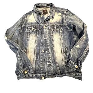 South Pole MENS Jean Jacket , distressed  jean jacket  size M